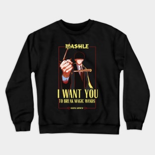 MASHLE: MAGIC AND MUSCLES (I WANT YOU) BLACK (GRUNGE STYLE) Crewneck Sweatshirt